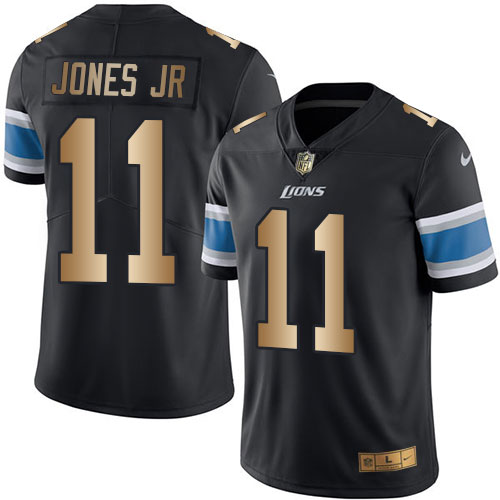 Nike Lions #11 Marvin Jones Jr Black Men's Stitched NFL Limited Gold Rush Jersey - Click Image to Close